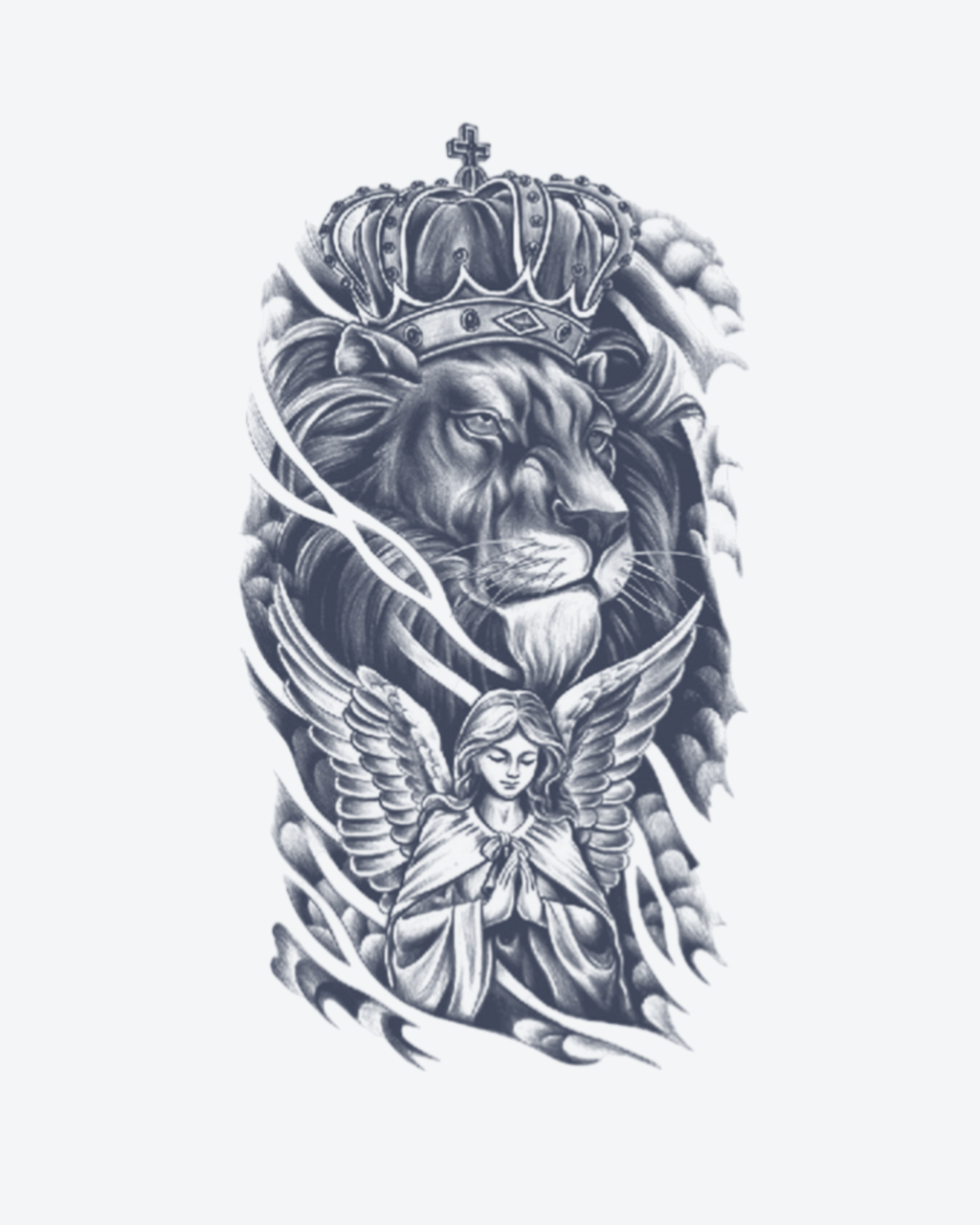 Lion Couronné et Ange